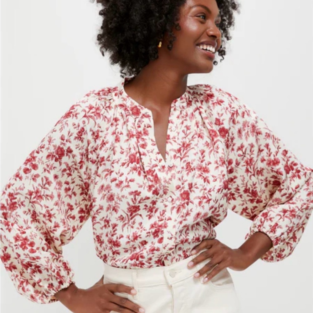 Tuckernuck Pomegranate Bloom Sawyer Blouse
